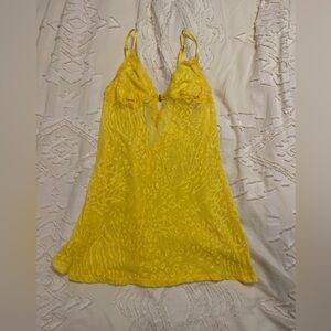 Victoria's Secret very sexy vibrant Yellow Lace Lingerie dress